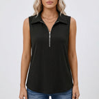 Women's Sleeveless Half-Zip Polo Top