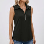Women's Sleeveless Half-Zip Polo Top