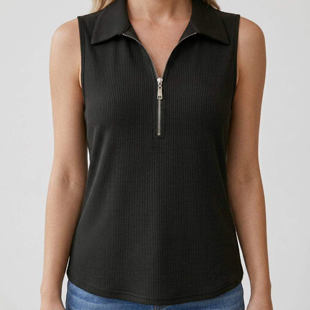 Women's Sleeveless Half-Zip Polo Top