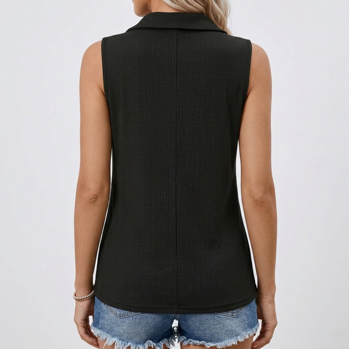 Women's Sleeveless Half-Zip Polo Top
