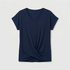 Women's V-Neck Twist Hem Top