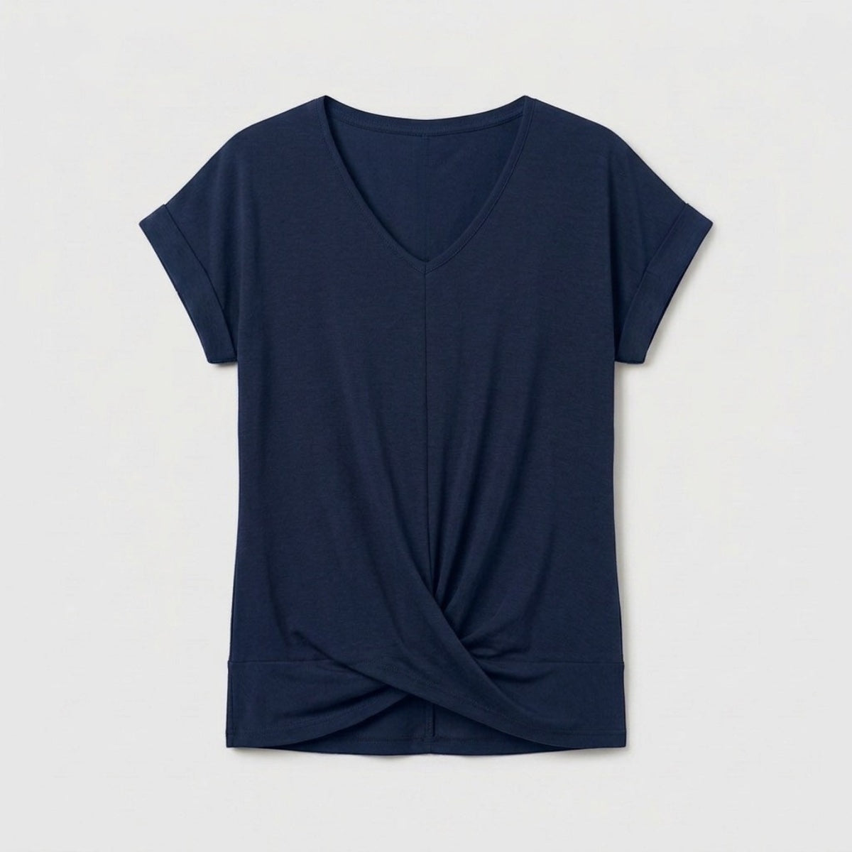 Women's V-Neck Twist Hem Top