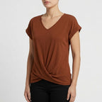 Women's V-Neck Twist Hem Top
