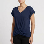 Women's V-Neck Twist Hem Top