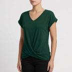 Women's V-Neck Twist Hem Top