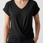 Women's V-Neck Twist Hem Top