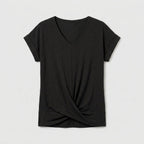 Women's V-Neck Twist Hem Top