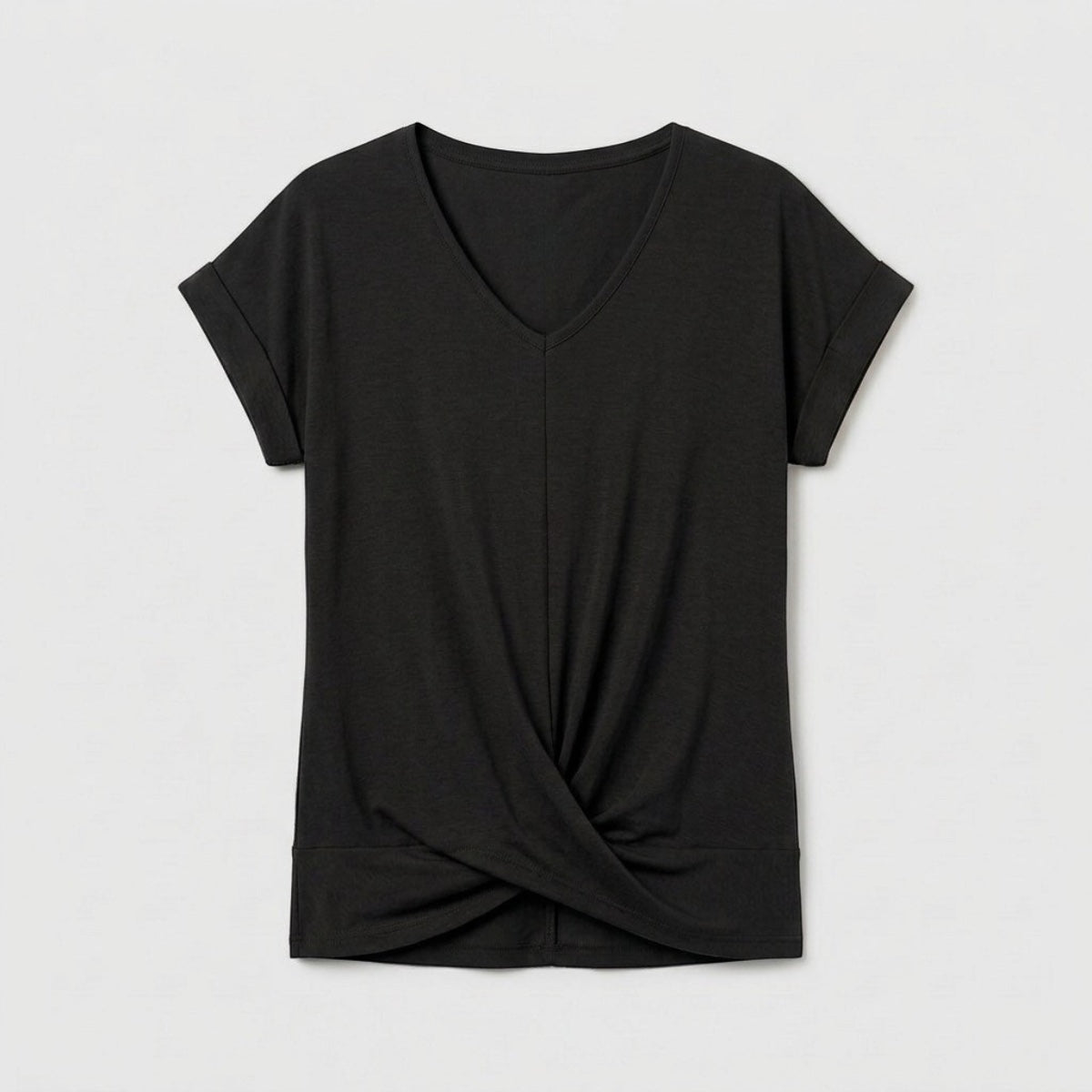 Women's V-Neck Twist Hem Top