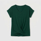 Women's V-Neck Twist Hem Top