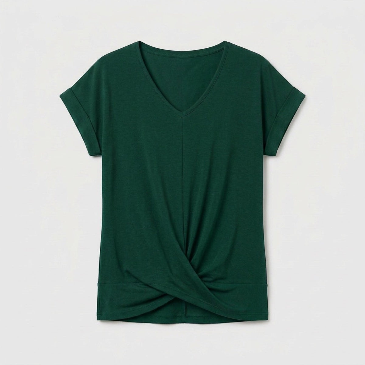 Women's V-Neck Twist Hem Top