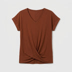 Women's V-Neck Twist Hem Top