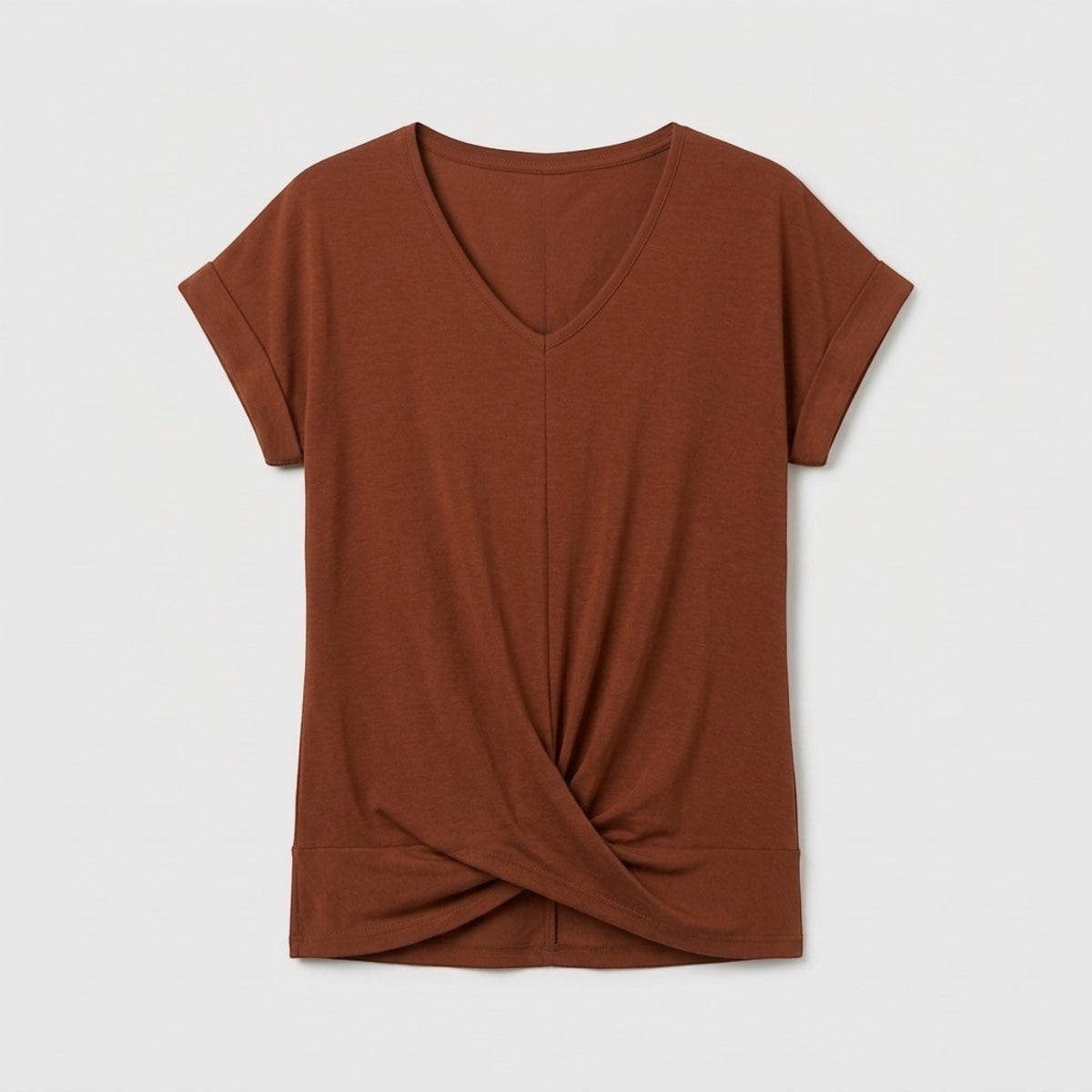 Women's V-Neck Twist Hem Top