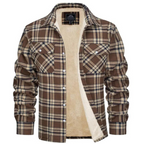 men's oversized hooded check jacket in khaki for men