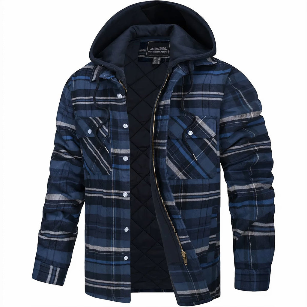men's checked lumberjack jacket in navy
