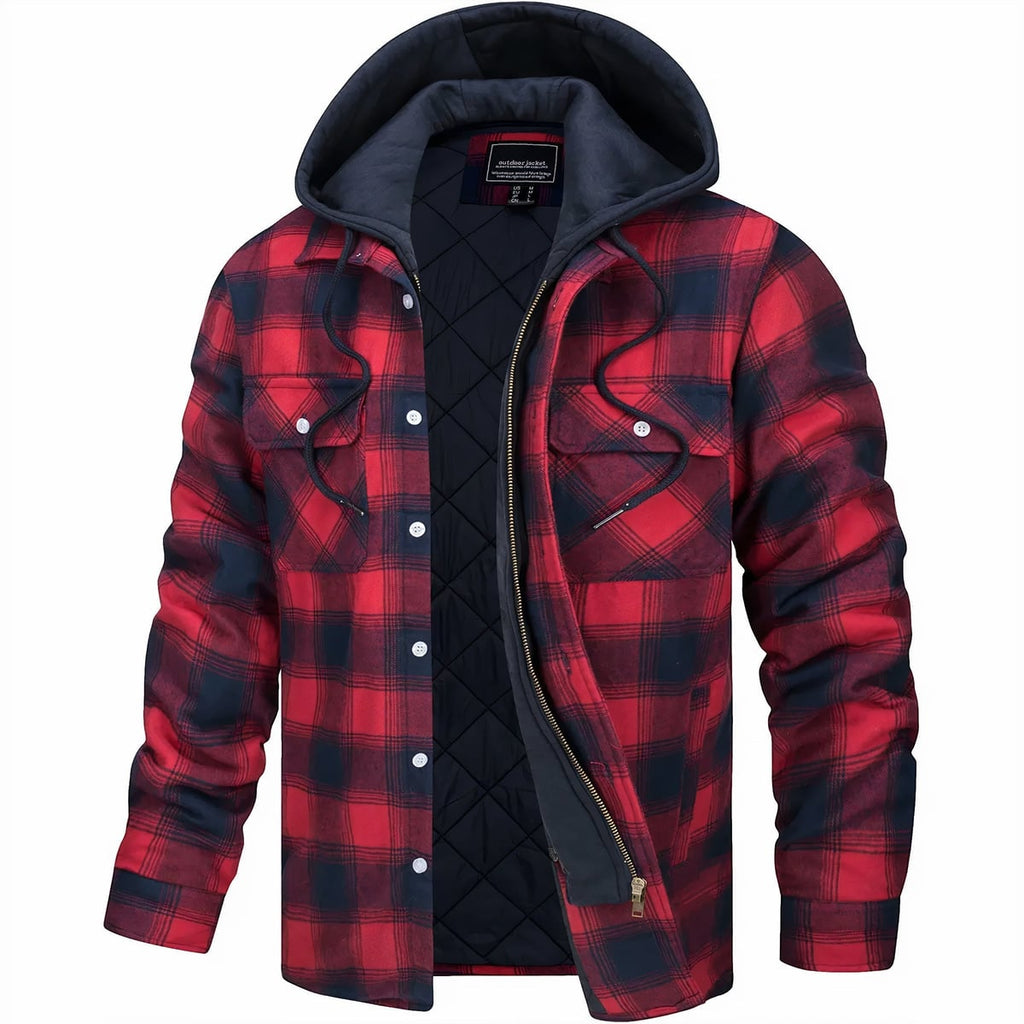 men's checked lumberjack jacket in red