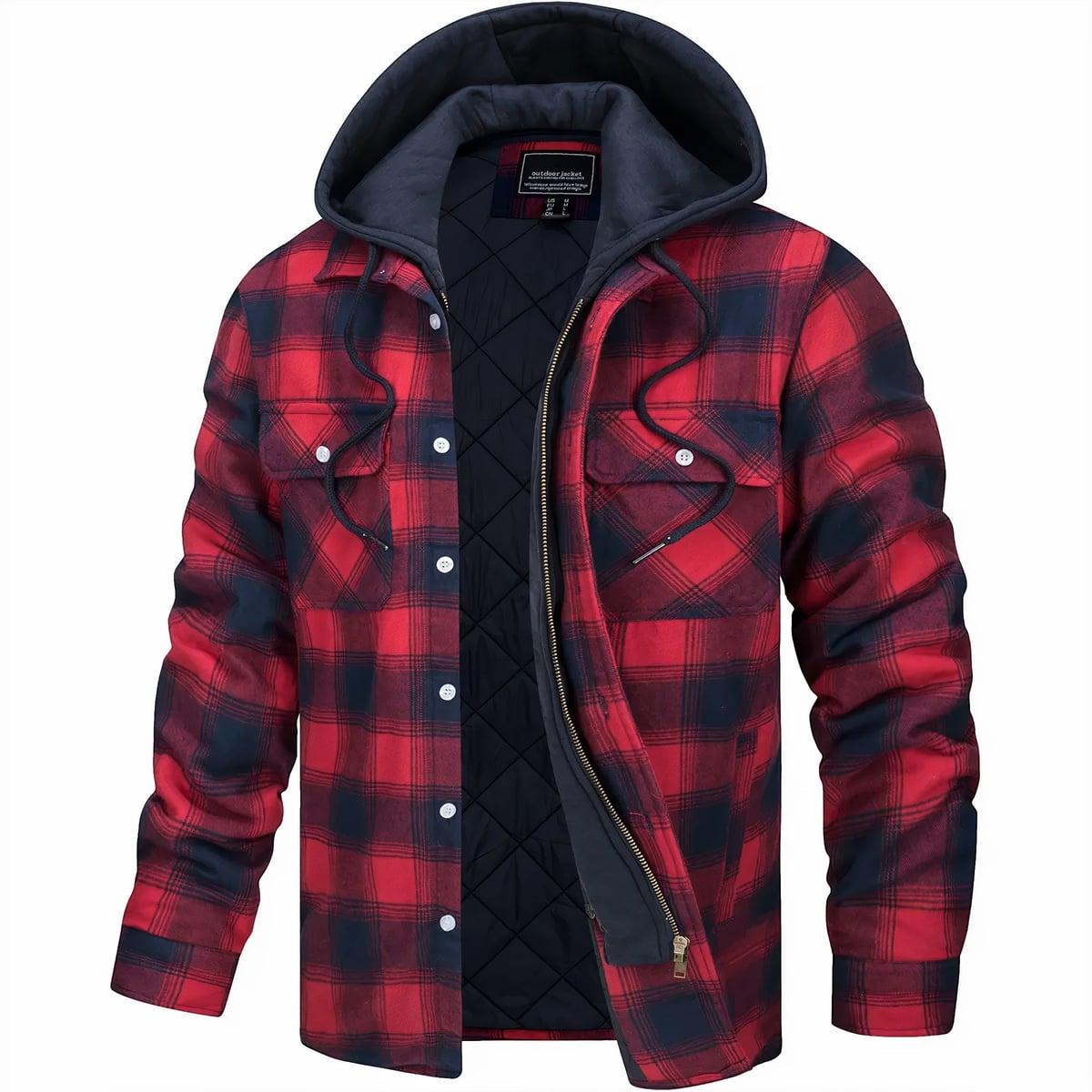 men's checked lumberjack jacket in red
