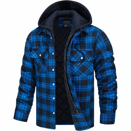 men's checked lumberjack jacket in blue
