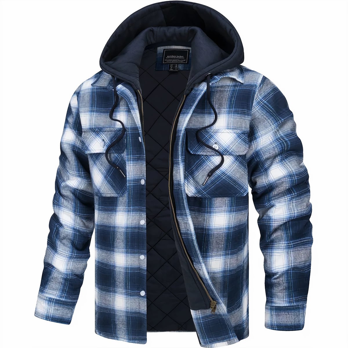 men's checked lumberjack jacket in dark blue
