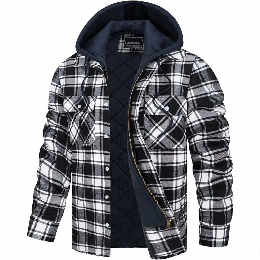 men's checked lumberjack jacket in black