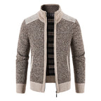 men's full-zip stand collar jacket in coffee brown