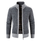 men's full-zip stand collar jacket in dark gray