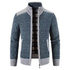 men's full-zip stand collar jacket in blue