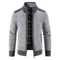 men's full-zip stand collar jacket in light gray