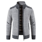 men's full-zip stand collar jacket in light gray