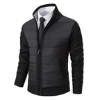 men's high neck zip-up jacket in black