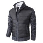 men's high neck zip-up jacket in dark gray