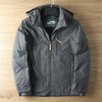 men's hooded thermal winter coat in gray