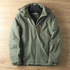 men's hooded thermal winter coat in green