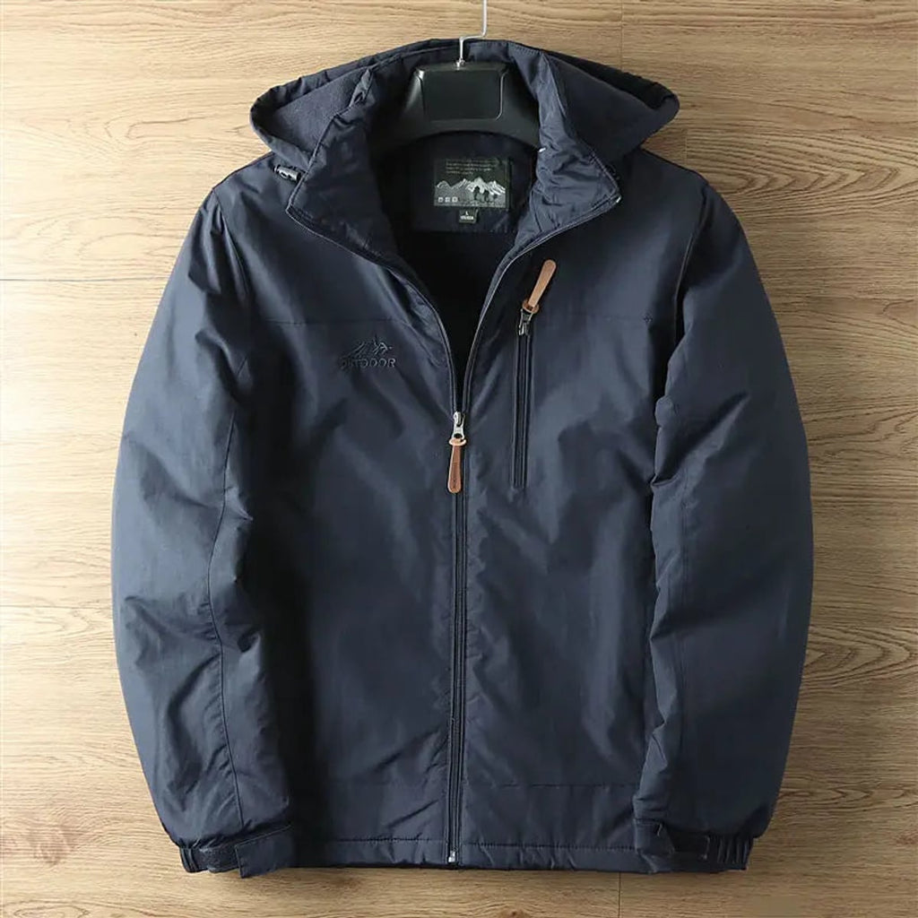 men's hooded thermal winter coat in navy