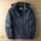 men's hooded thermal winter coat in navy