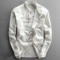 men's japanese style camp collar shirt in white
