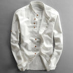 men's japanese style camp collar shirt in white