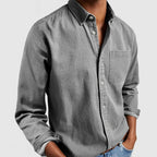 men's long sleeve casual shirt in gray