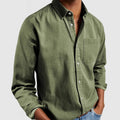 men's long sleeve casual shirt in green