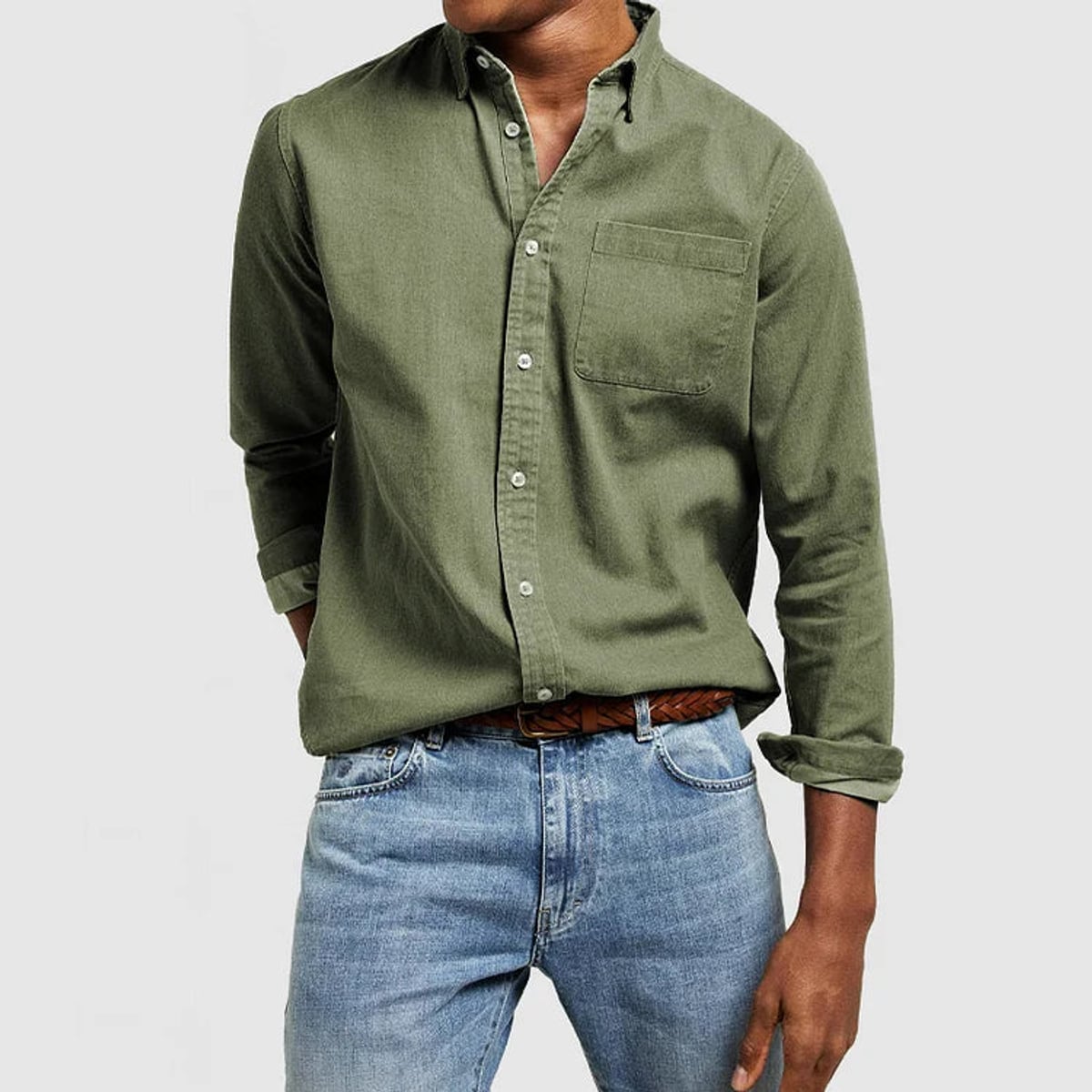 men's long sleeve casual shirt