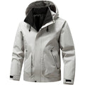 men's long sleeve hooded zip jacket white