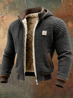 men's long sleeve quilted jacket with pockets