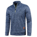 men's long sleeve roll neck pullover in navy blue