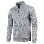 men's long sleeve roll neck pullover in light gray