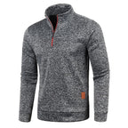 men's long sleeve roll neck pullover in dark gray