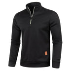 men's long sleeve roll neck pullover in black