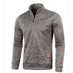 men's long sleeve roll neck pullover in brown