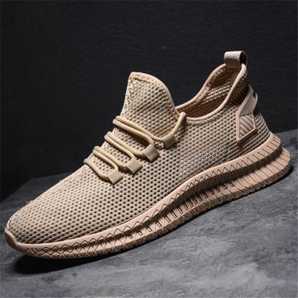 men's mesh athletic sneakers in khaki