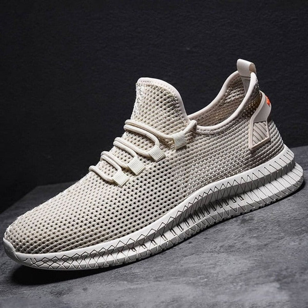 men's mesh athletic sneakers in gray