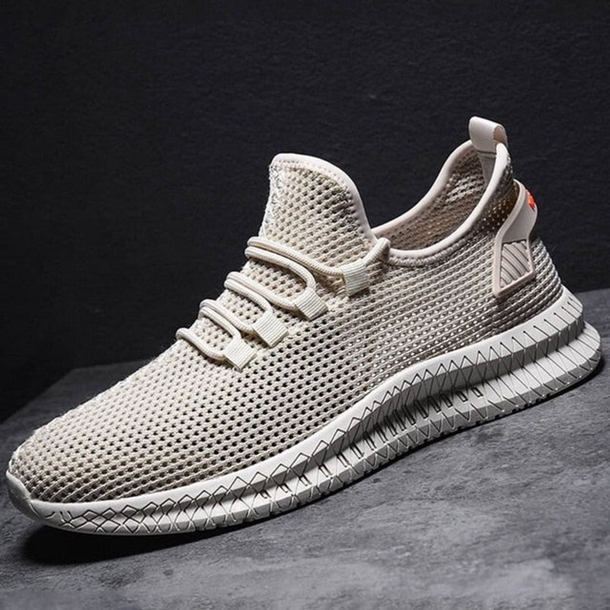 men's mesh athletic sneakers in gray