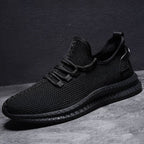 men's mesh athletic sneakers in black